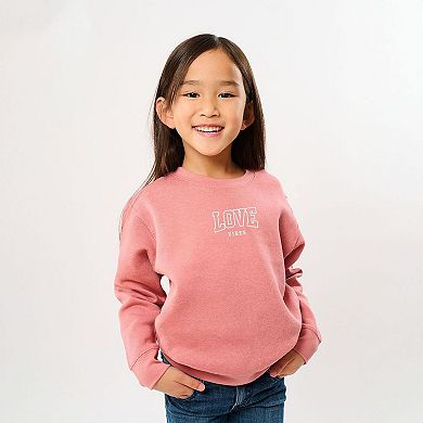 Embroidered Varisty Love Vibes Toddler Graphic Sweatshirt