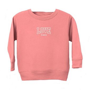 Embroidered Varisty Love Vibes Toddler Graphic Sweatshirt