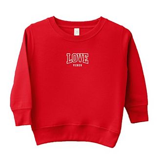 Embroidered Varisty Love Vibes Toddler Graphic Sweatshirt