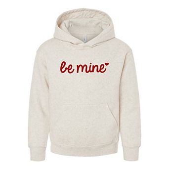 Be Mine Cursive Heart Youth Graphic Hoodie