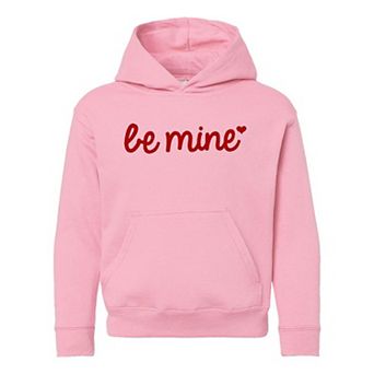Be Mine Cursive Heart Youth Graphic Hoodie