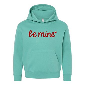 Be Mine Cursive Heart Youth Graphic Hoodie