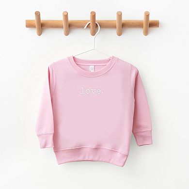 Embroidered Love Typewriter Youth Ultra-Soft Graphic Sweatshirt