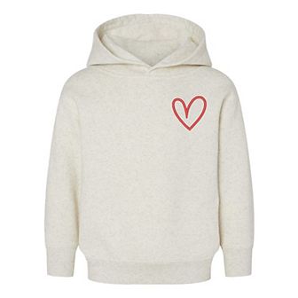Embroidered Hand Drawn Heart Toddler Graphic Hoodie
