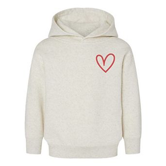 Embroidered Hand Drawn Heart Toddler Graphic Hoodie