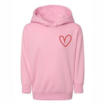 Embroidered Hand Drawn Heart Toddler Graphic Hoodie