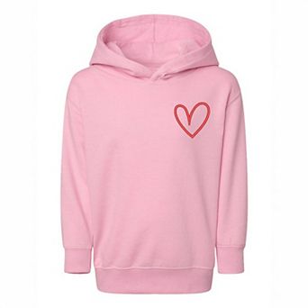 Embroidered Hand Drawn Heart Toddler Graphic Hoodie