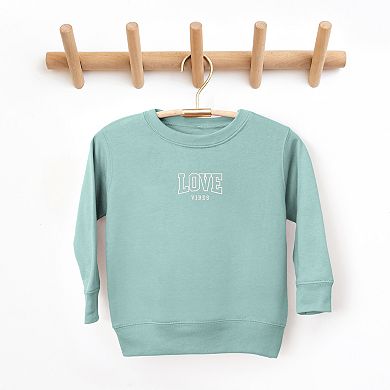 Embroidered Varisty Love Vibes Youth Ultra-Soft Graphic Sweatshirt
