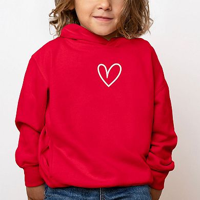 Embroidered Hand Drawn Heart Toddler Graphic Hoodie