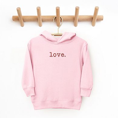 Embroidered Love Typewriter Toddler Graphic Hoodie