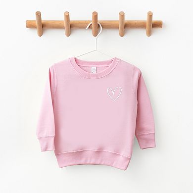 Embroidered Hand Drawn Heart Youth Ultra-Soft Graphic Sweatshirt