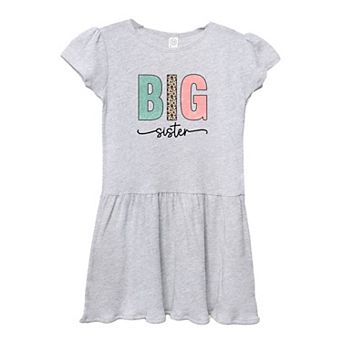 Big Sister Leopard Toddler Girl Dress