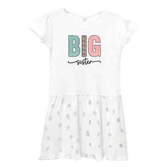 Big Sister Leopard Toddler Girl Dress