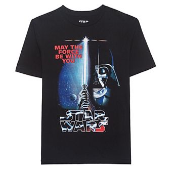 Men's Star Wars Darth Vader Saber "May the Force" Classic Graphic T-Shirt