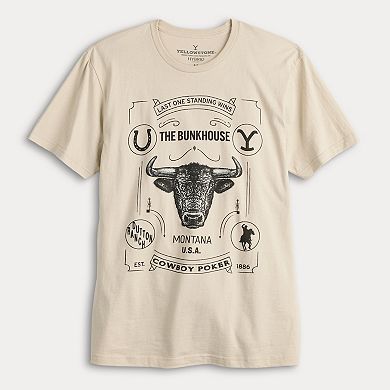 Men's Yellowstone The Bunkhouse Cowboy Poker Graphic Tee