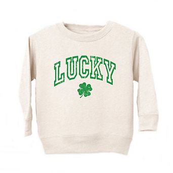 Lucky Clover Distressed Youth Ultra-Soft Graphic Sweatshirt