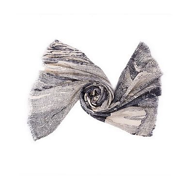 Glitzhome Navy and Beige Shabby/Chic Scarf