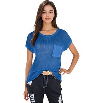 Women's Sleeveless Knit Top with Ribbed Texture and Front Patch Pocket
