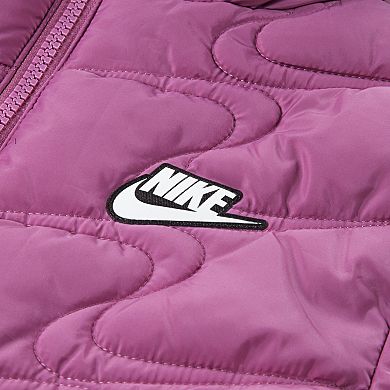 Toddler Girls Nike Swoosh Midweight Water Repellent Arctic Fleece Quilted Puffer Jacket