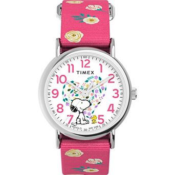 Timex® Weekender x Peanuts® Snoopy & Woodstock Women's Floral Fabric Strap Watch - TW2W83100JT