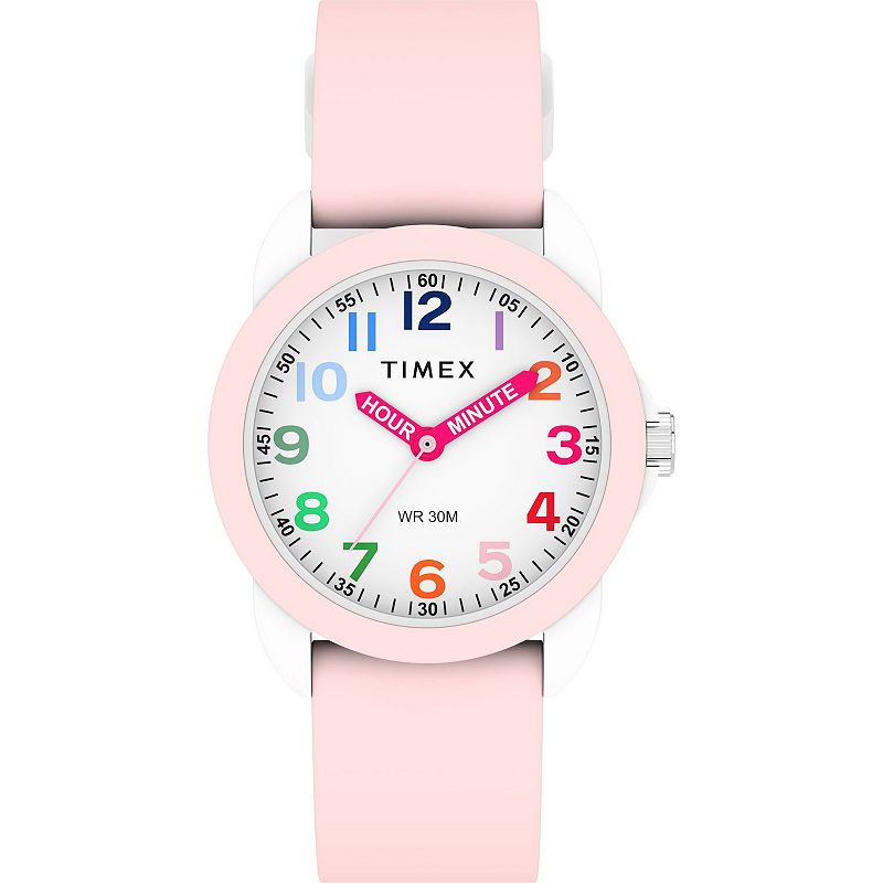Timex® Girls' Time Teaching Silicone Strap Watch - TW2W92000JT, Girl's, Size: 30MM, Pink
