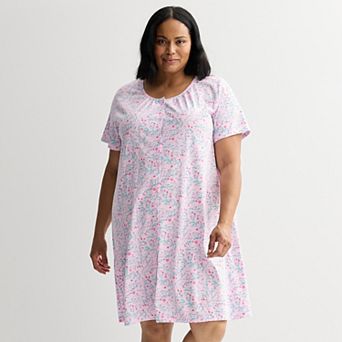 Plus Size Croft & Barrow® Short Sleeve Sleep Knit Gown