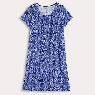 Women's Croft & Barrow® Short Sleeve Sleep Knit Gown