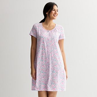 Women's Croft & Barrow® Short Sleeve Sleep Knit Gown