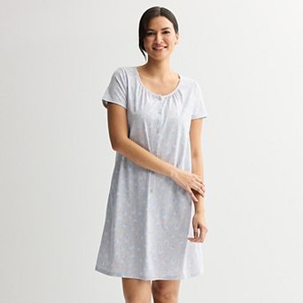 Women's Croft & Barrow® Short Sleeve Sleep Knit Gown