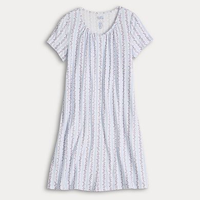 Petite Croft & Barrow® Short Sleeve Knit Sleep Gown