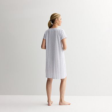 Petite Croft & Barrow® Short Sleeve Knit Sleep Gown
