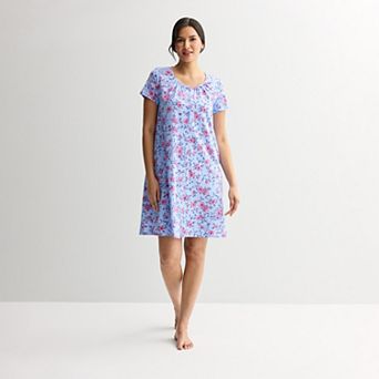 Petite Croft & Barrow® Short Sleeve Knit Sleep Gown