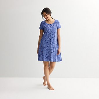 Petite Croft & Barrow® Short Sleeve Knit Sleep Gown