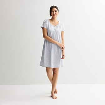 Petite Croft & Barrow® Short Sleeve Knit Sleep Gown