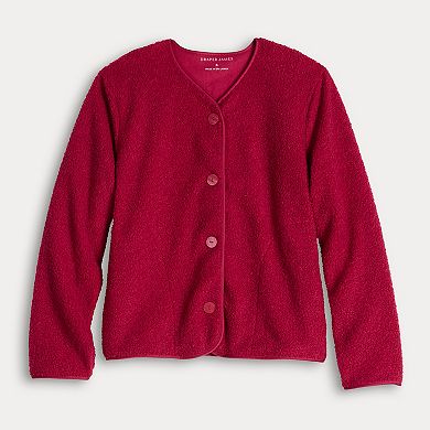 Women's Draper James Button-Front Teddy Bed Jacket