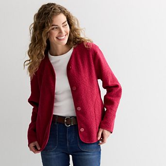 Women's Draper James Button-Front Teddy Bed Jacket