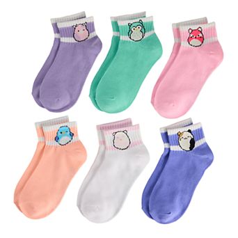 Girls Squishmallows 6-Pack Quarter Socks