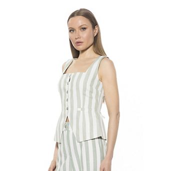 Women's ALEXIA ADMOR Adeline Square Neck Button Down Vest Top