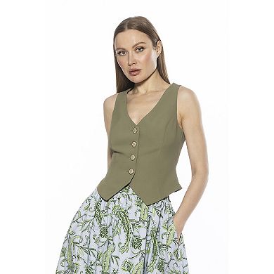 Women's ALEXIA ADMOR Liliana Sleeveless Button Down Vest Top