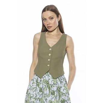 Women's ALEXIA ADMOR Liliana Sleeveless Button Down Vest Top