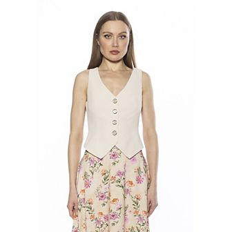 Women's ALEXIA ADMOR Liliana Sleeveless Button Down Vest Top