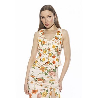 Women's ALEXIA ADMOR Liliana Sleeveless Button Down Vest Top