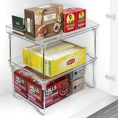 Sorbus 2 Tier Foldable Storage Shelf Organizer Stand Racks
