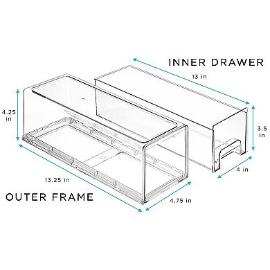 Sorbus 4 Pack Small Clear Stackable Pull Out Organizer Bins - Organization and Storage