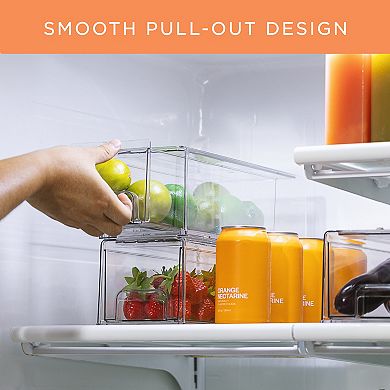 Sorbus 4 Pack Small Clear Stackable Pull Out Organizer Bins - Organization and Storage