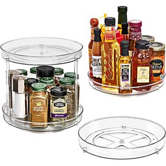 Sorbus Lazy Susan Organizer Set - 3 Lazy Susans 1 Two Tier, 1 Flat, & 1 Tall