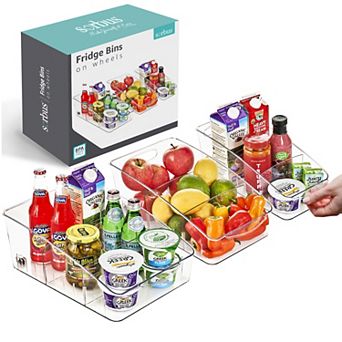 Sorbus Clear Organizing Bins on Wheels (Varying Sizes - 3 Pack)