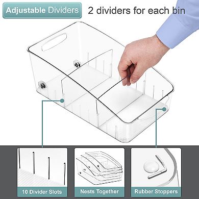 Sorbus Clear Organizing Bins on Wheels (Varying Sizes - 3 Pack)