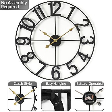Sorbus 16-inch Large Numeral Decorative Wall Clock