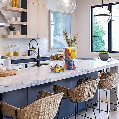 Sorbus 4 Pack Small Clear Plastic Container Bins W/ Lids and Handles